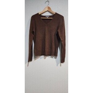 Lot Of Tow Apt 9 100% Cashmere Sweater M Womens V Neck Long Sleeve Brown & Red